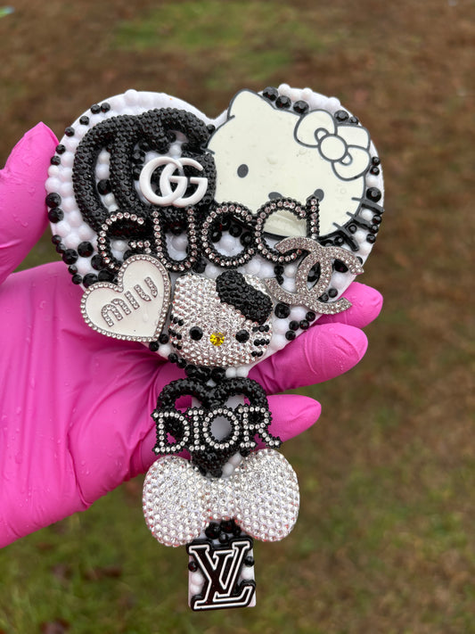 Black Designer Heart Junk Mirror (Luxury)